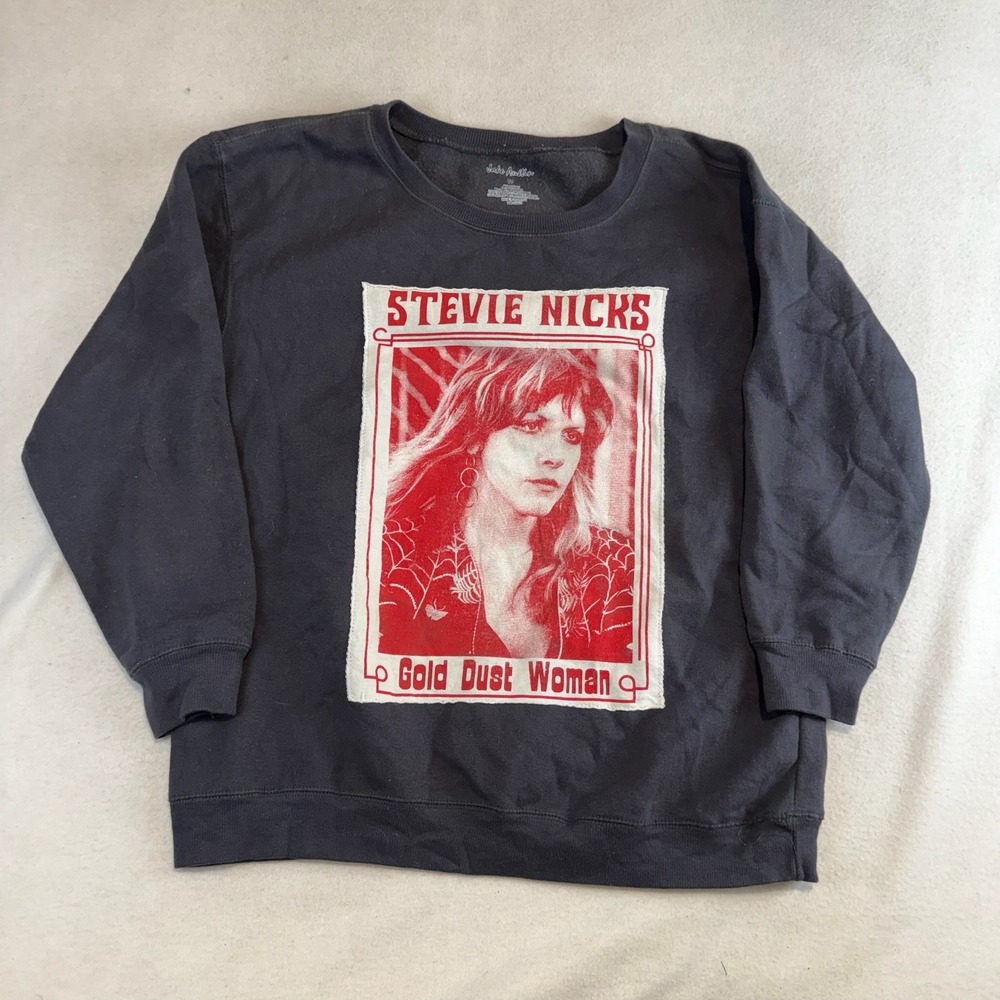 Jake Austin Stevie Nicks Gold Dust Woman Graphic Sweatshirt Charcoal Black M